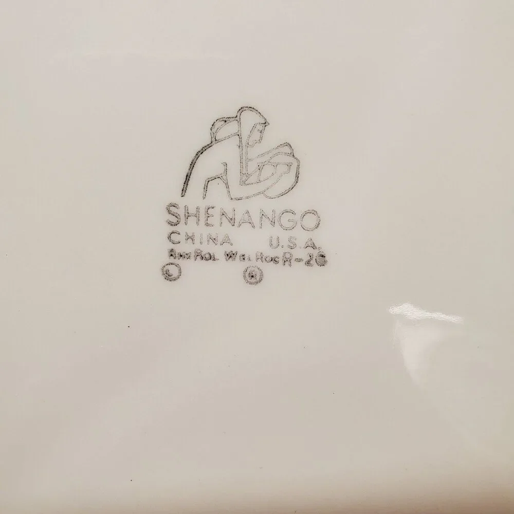 Shenango China USA Divided Grill Rim-Rol Dinner Plate 9 1/2
